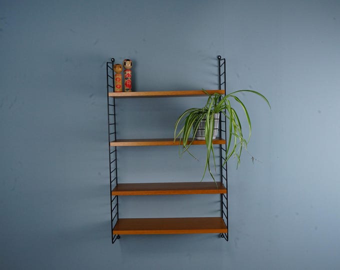 String Shelf fron the 1970s in Teak Wood