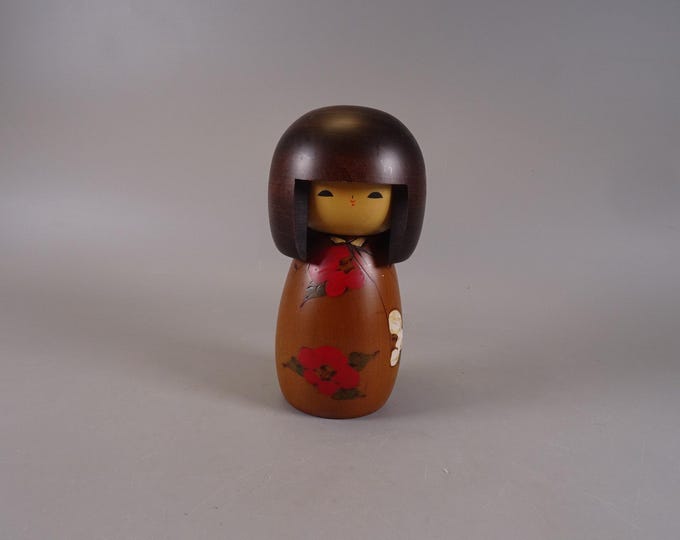 Kokeshi doll wooden figure from Japan vintage, 70s -80s