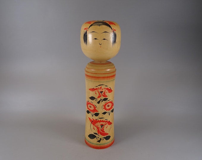 Kokeshi doll wooden figure from Japan vintage, 70s -80s