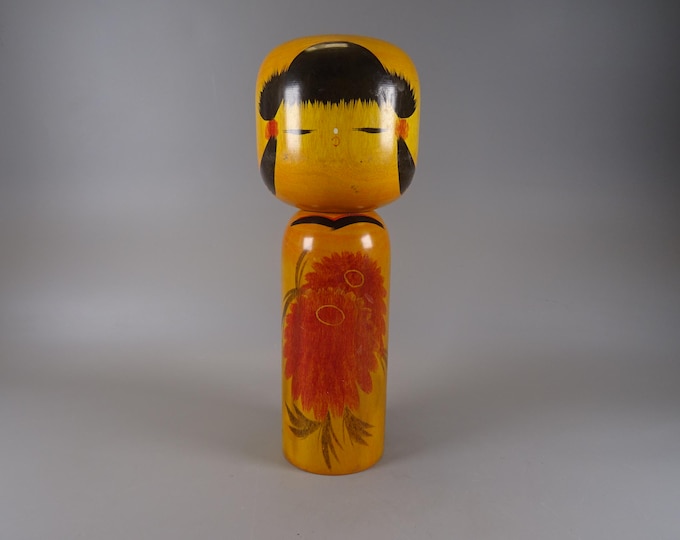 Kokeshi doll wooden figure from Japan vintage, 70s -80s