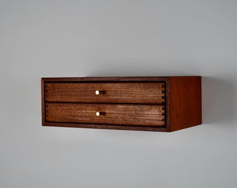 Small Teak Wall Console Model 127  by Kai Kristiansen Manufactured by Aksel Kjersgaard
