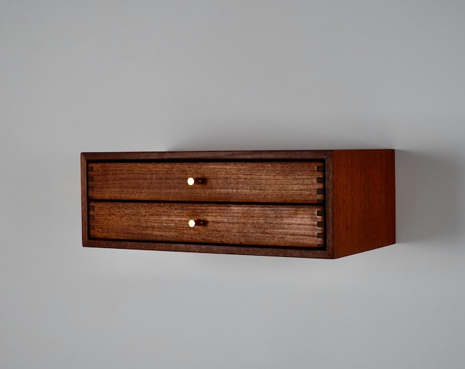 Small Teak Wall Console Model 127  by Kai Kristiansen Manufactured by Aksel Kjersgaard