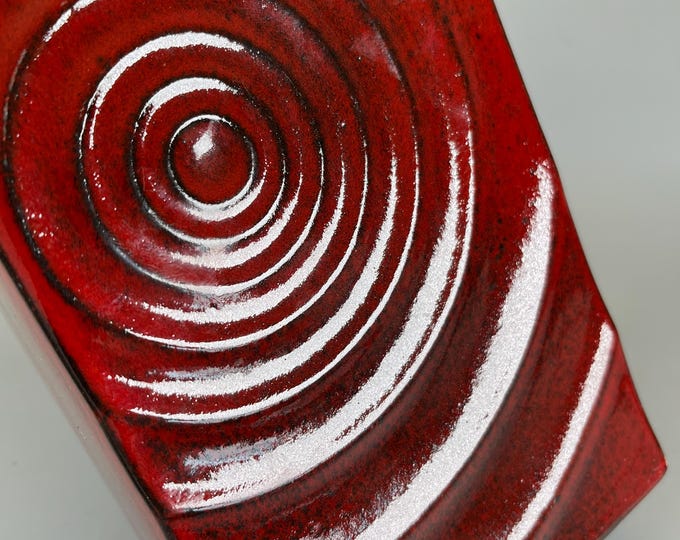 Vintage Zyklon Ceramic Vase 214/25 Cari Zalloni Steuler 70s Red