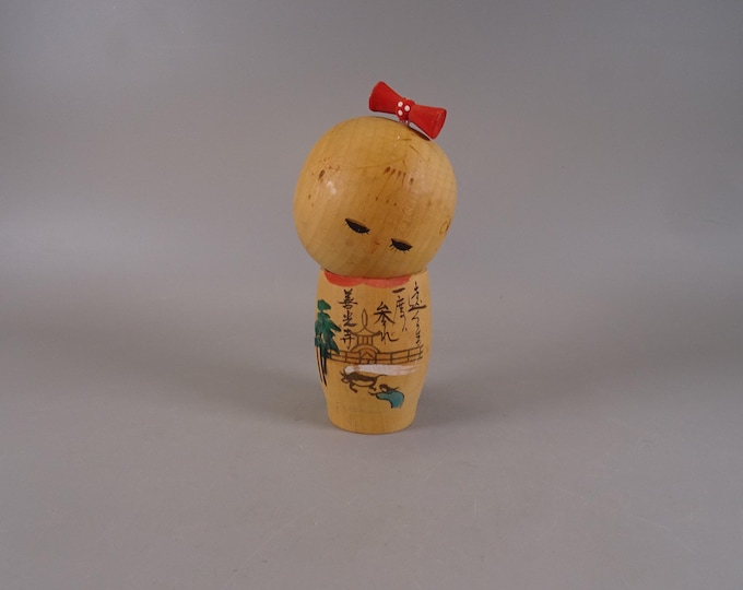 Kokeshi doll wooden figure from Japan vintage, 70s -80s