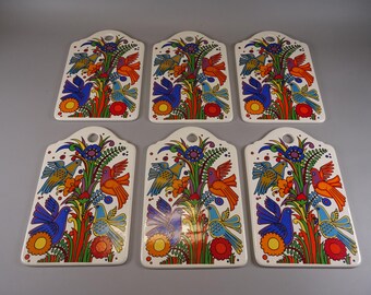 Villeroy and Boch Acapulco Coaster Porcelain Cutting Board 70s Boho Tableware, Mid Century Kitchenware Christine Reuter