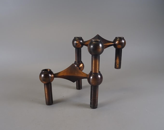 Set of 2 BMF candle holders made of copper alloy from the 70s