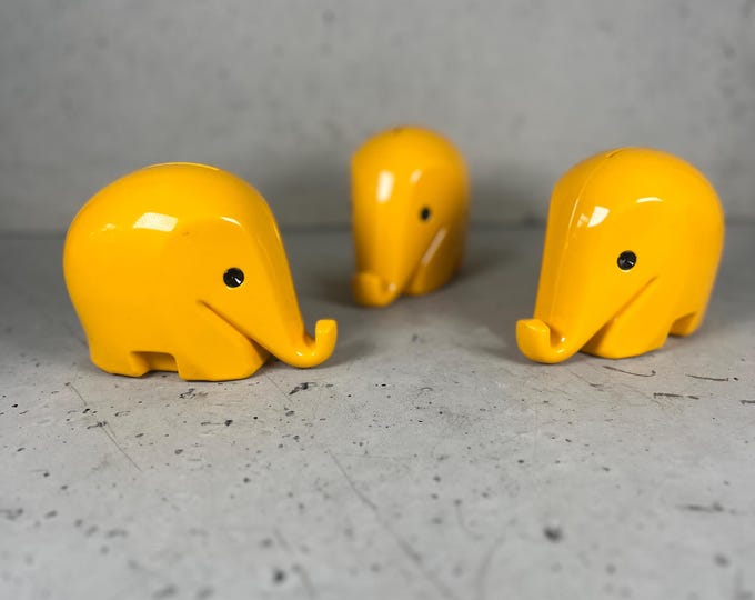 Yellow Elephant Vintage Money Box Dresdner Bank Old Stock