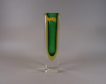 Murano glass vase, Made in Italy Vintage Green