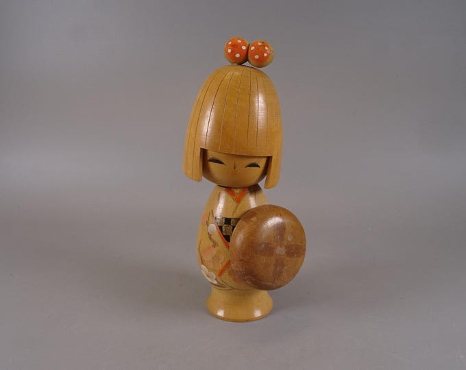 Kokeshi doll wooden figure from Japan vintage, 70s -80s