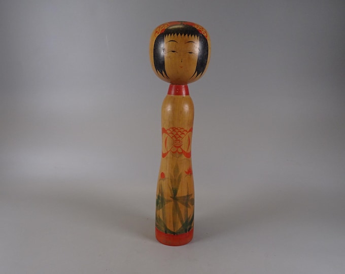 Kokeshi doll wooden figure from Japan vintage, 70s -80s