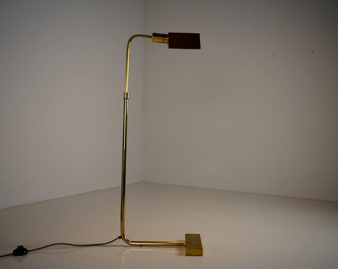 Brass floor lamp, height adjustable, from the 1970s