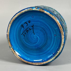 Keramische vaas van Bitossi Klein, jaren 60-70, Rimini-blauw.