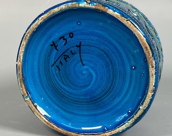 Bitossi Klein ceramic vase, 1960s-70s, Rimini Blue