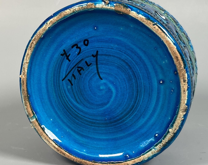 Bitossi Klein ceramic vase, 1960s-70s, Rimini Blue