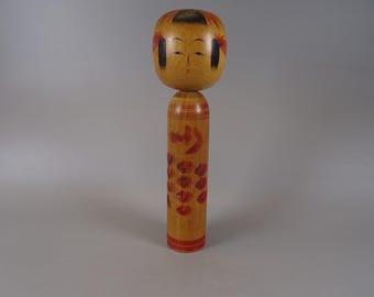 Kokeshi doll wooden figure from Japan vintage, 70s -80s