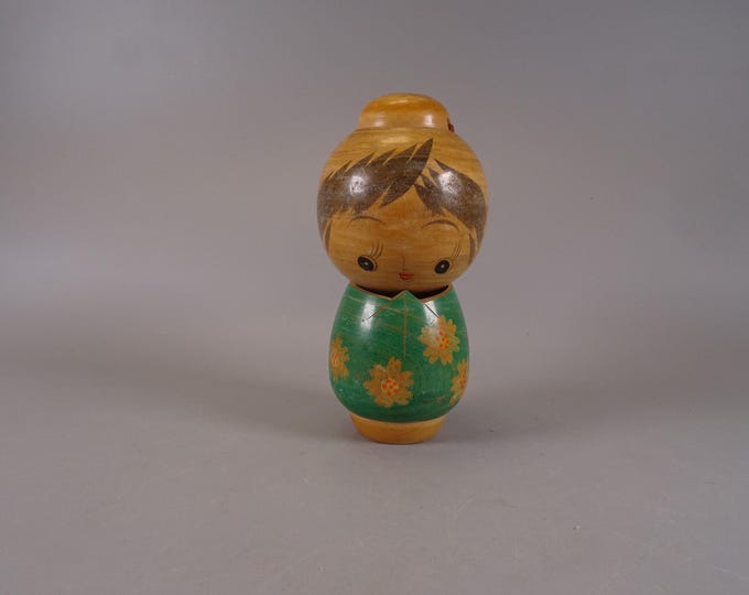 Kokeshi doll wooden figure from Japan vintage, 70s -80s