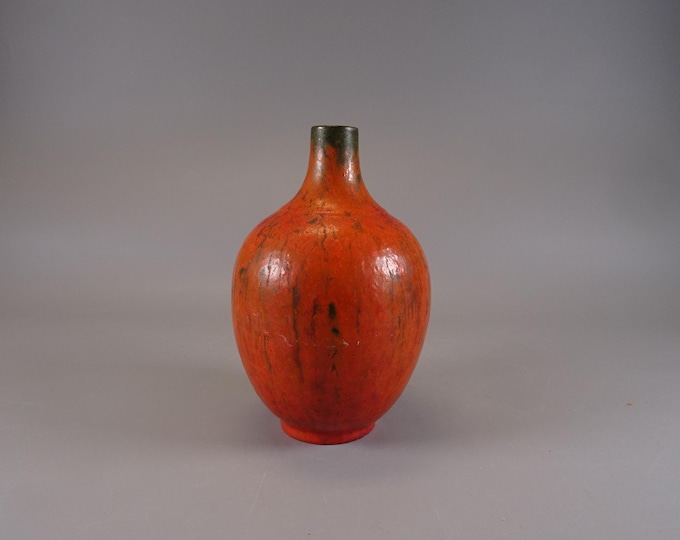 Vintage studio ceramic vase Ruscha VULCANO Orange small