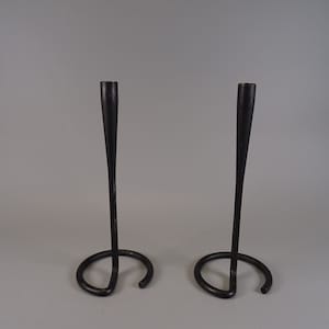 Vintage set of 2 candlesticks candlesticks black MCM 60s