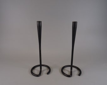 Vintage set of 2 candlesticks candlesticks black MCM 60s