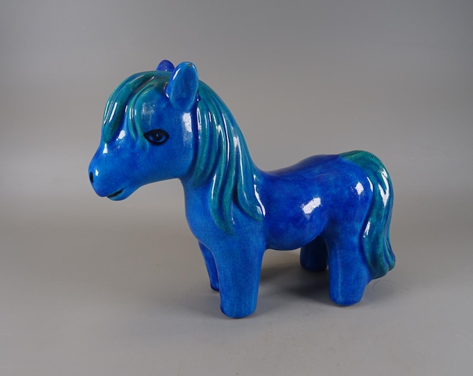 Bitossi, Italy Horse Rimini Blue 70s 80s