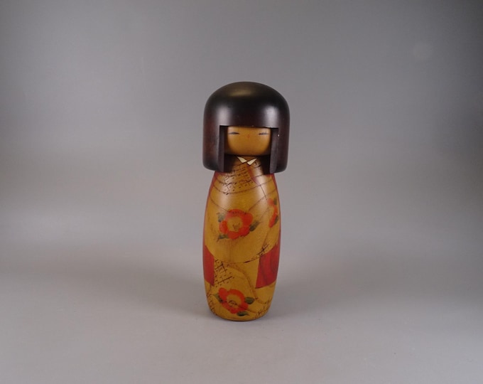 Kokeshi doll wooden figure from Japan vintage height 24 cm, 70s -80s 002