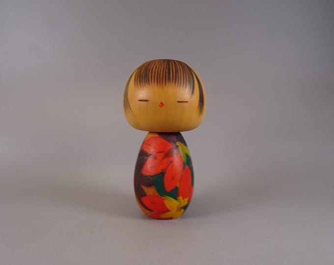 Kokeshi doll wooden figure from Japan vintage, 70s -80s