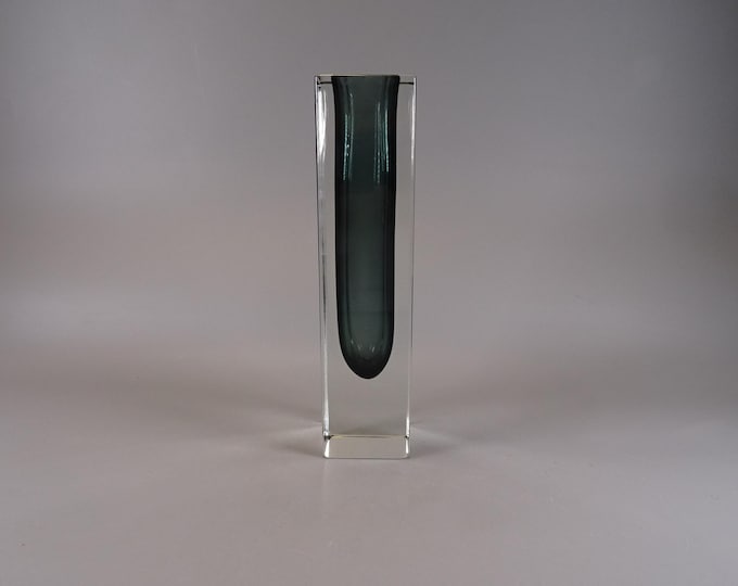 Murano glass vase, Made in Italy Vintage Blue/Green