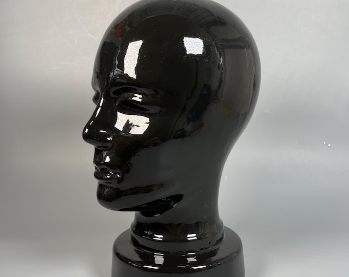 80s ceramic head in black for baseball cap or headphone decoration