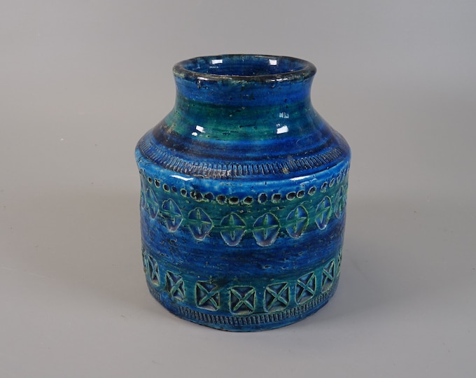 Bitossi ceramic case small 60s 70s jamre Rimini Blue