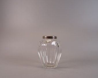 Crystal vase glass 835 silver rim Germany