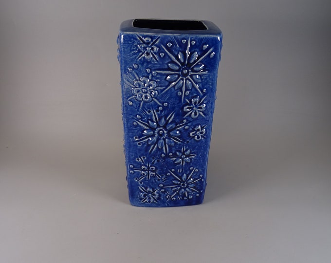 Scheurich Vase, Dandelion 263/31 blue, rectangular vase