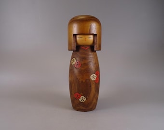 Kokeshi doll wooden figure from Japan vintage, 70s -80s