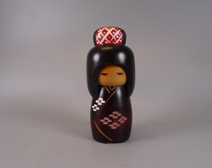 Kokeshi doll wooden figure from Japan vintage, 70s -80s