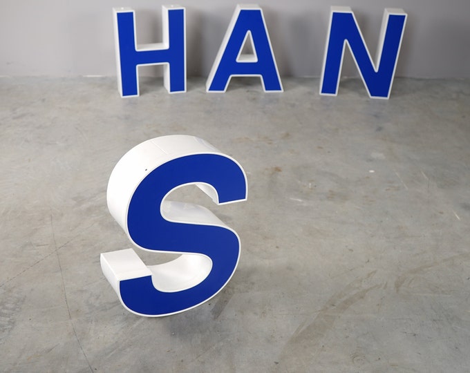 S - Facade advertising letter, metal, plastic for lighting or as Dell on the shelf Name