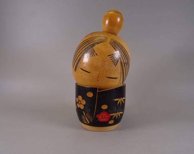 Kokeshi doll wooden figure from Japan vintage, 70s -80s
