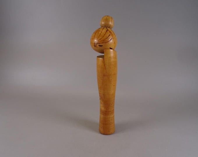 Kokeshi doll wooden figure from Japan vintage, 70s -80s