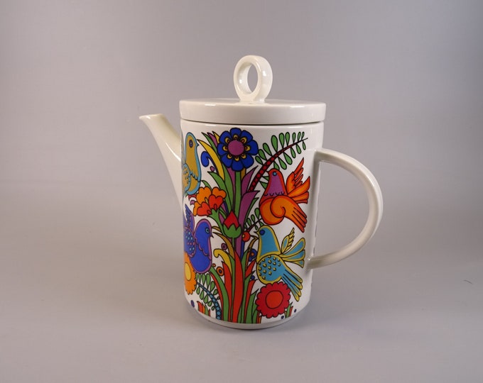 Boch Acapulco Coffee Pot 600 ml, 70s Boho Tableware, Mid Century Kitchenware, Christine Reuter.