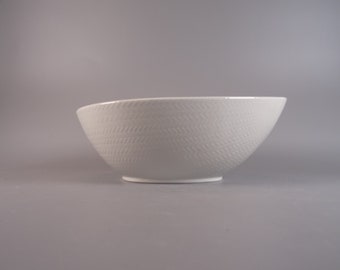 Vintage Rörstrand Blå Eld Hertha Bengtson large white bowl with handle Swedish mid-century design