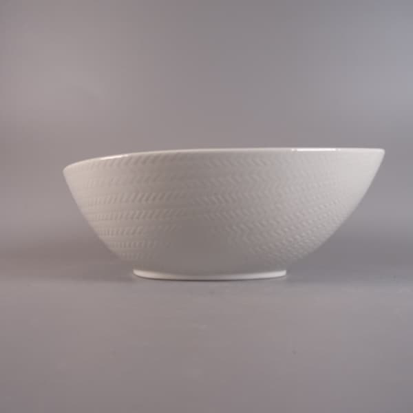 Vintage Rörstrand Blå Eld Hertha Bengtson large white bowl with handle Swedish mid-century design