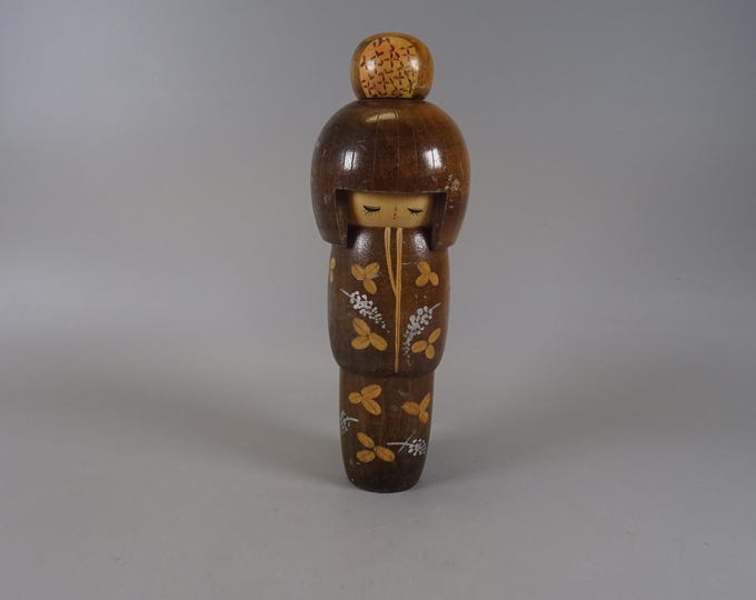 Kokeshi doll wooden figure from Japan vintage, 70s -80s
