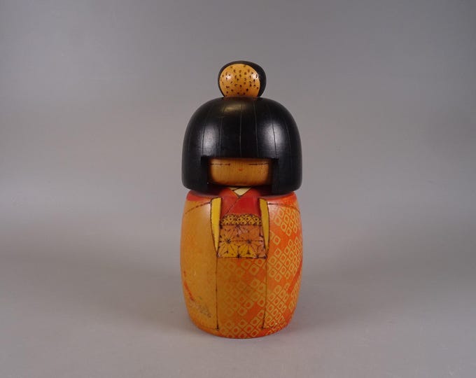 Kokeshi doll wooden figure from Japan vintage, 70s -80s