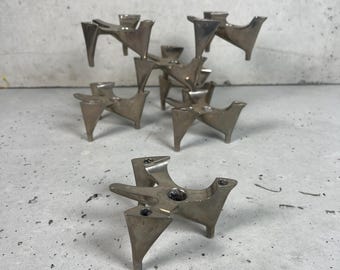 Set of 7 Hammonia Motard candlesticks, candle holders, bird flight model from the 1970s