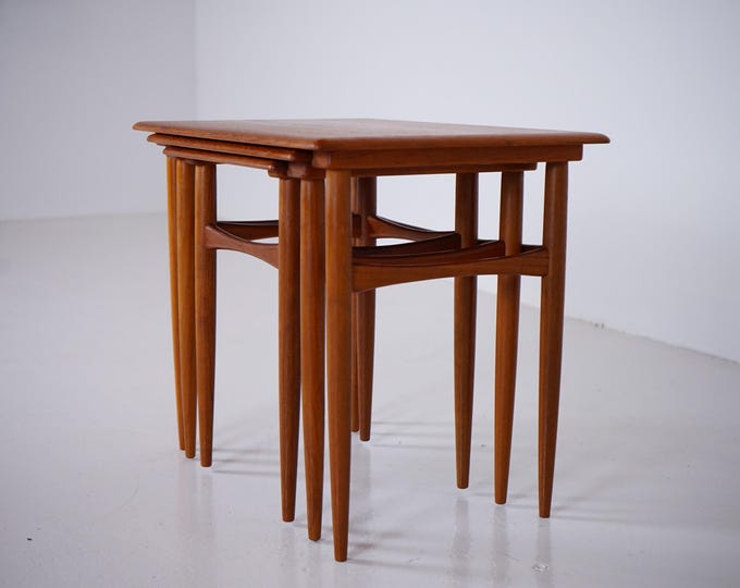 Set of 3 nesting tables by Kai Kristiansen, 1960s, made in Denmark