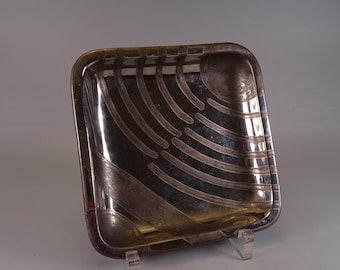 Bitossi Italy Silver Tray, Plate Vintage