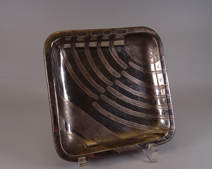 Bitossi Italy Silver Tray, Plate Vintage