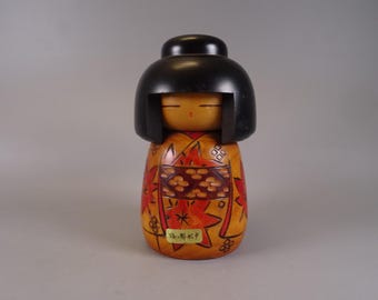 Kokeshi doll wooden figure from Japan vintage, 70s -80s