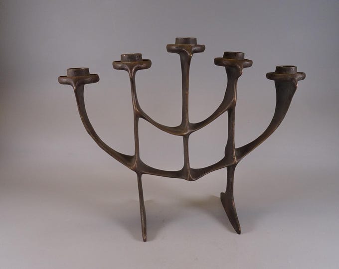 German Brutalist bronze candle holder, circa 1970-80s