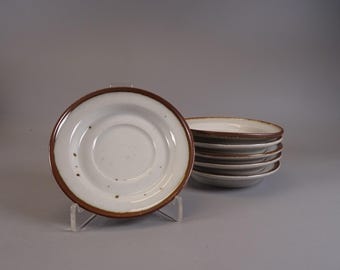 1 of 6 Mocha Saucer Cup Coaster Brown Mist Collection Dansk Designs Denmark, Vintage 1970s