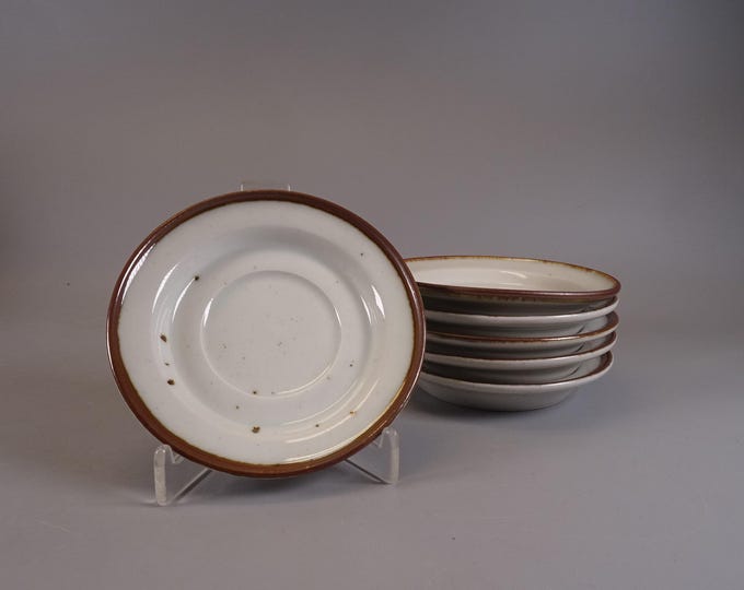 1 of 6 Mocha Saucer Cup Coaster Brown Mist Collection Dansk Designs Denmark, Vintage 1970s