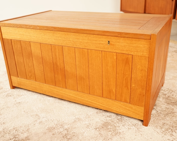 Solid teak chest from Denmark Made in the 1960s by ABO Randers